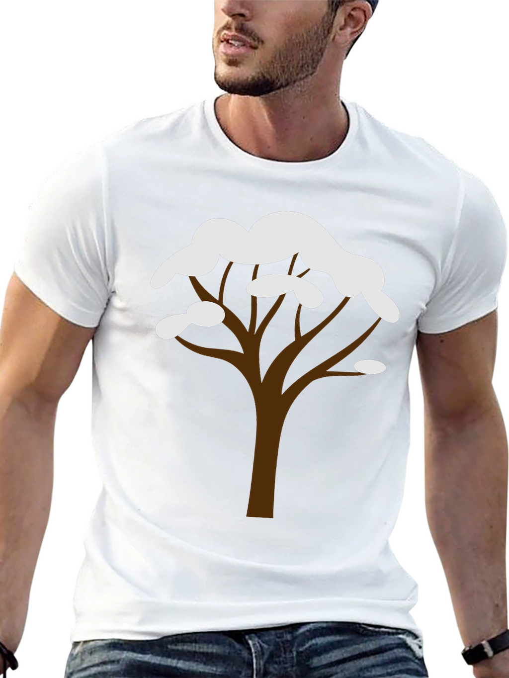 Winter Tree Graphic Tee - Black Cotton Blend