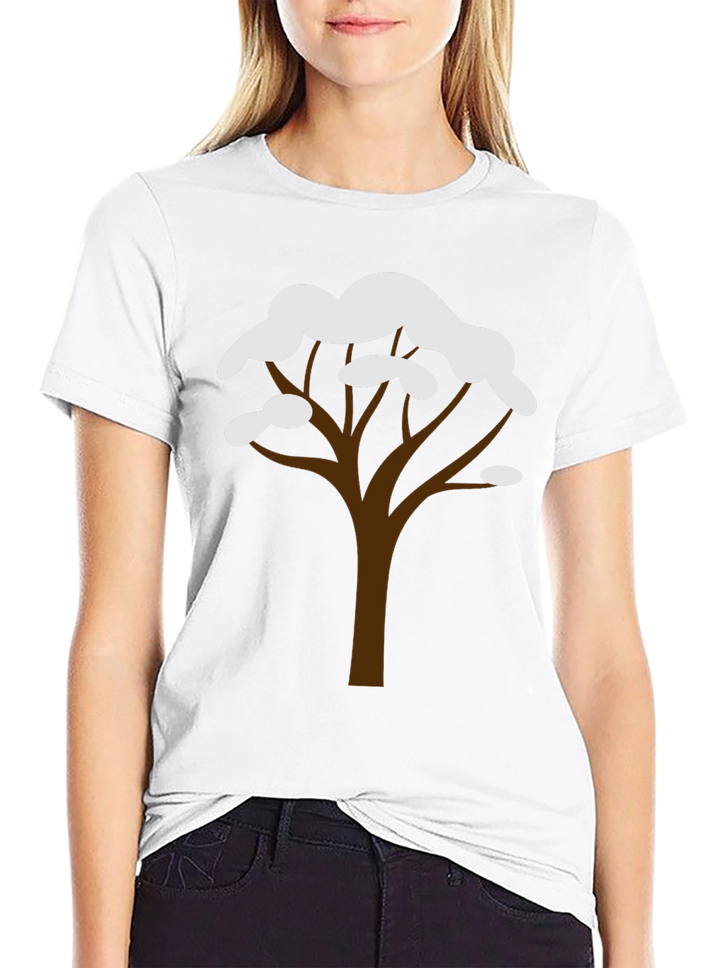 Winter Tree Graphic Tee - Black Cotton Blend
