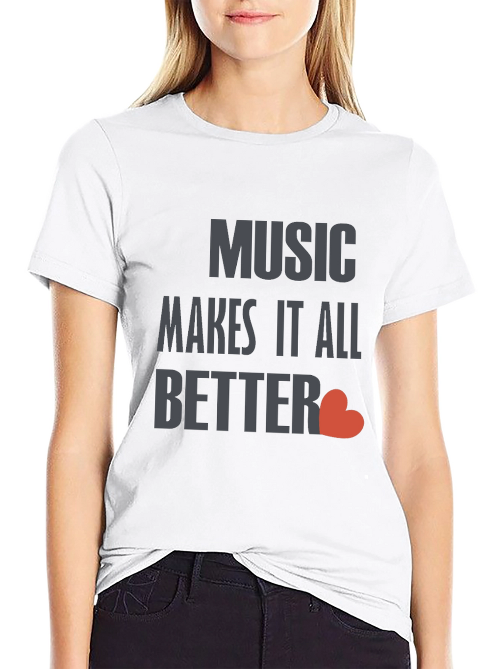 Music Makes It All Better Black T-Shirt