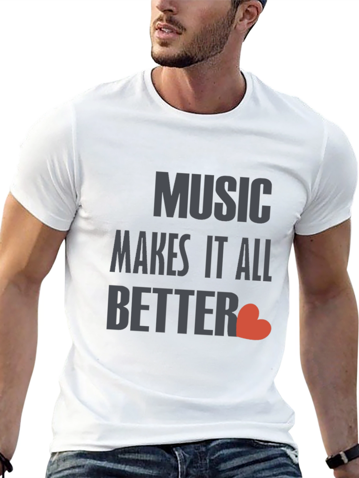 Music Makes It All Better Black T-Shirt