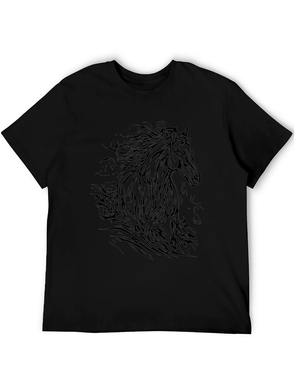 Black Horse Graphic Tee - Stylish Mens T-Shirt