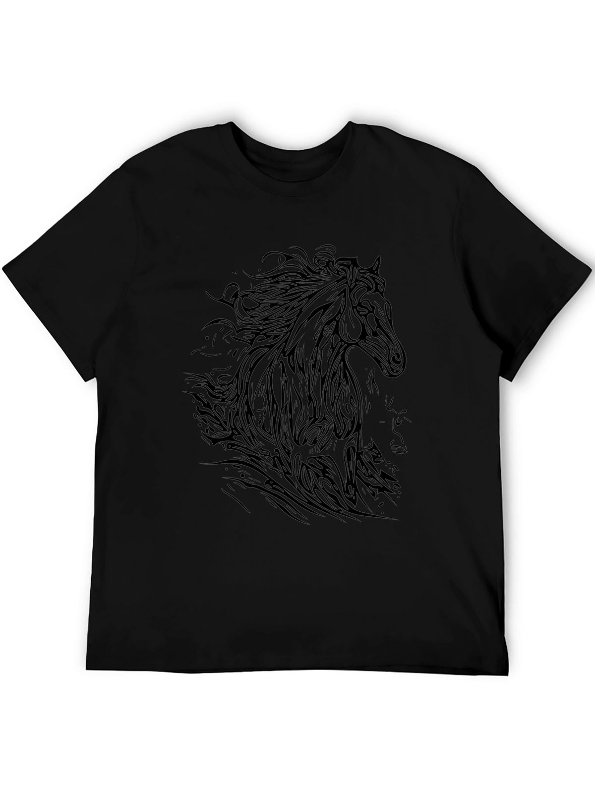 Black Horse Graphic Tee - Stylish Mens T-Shirt