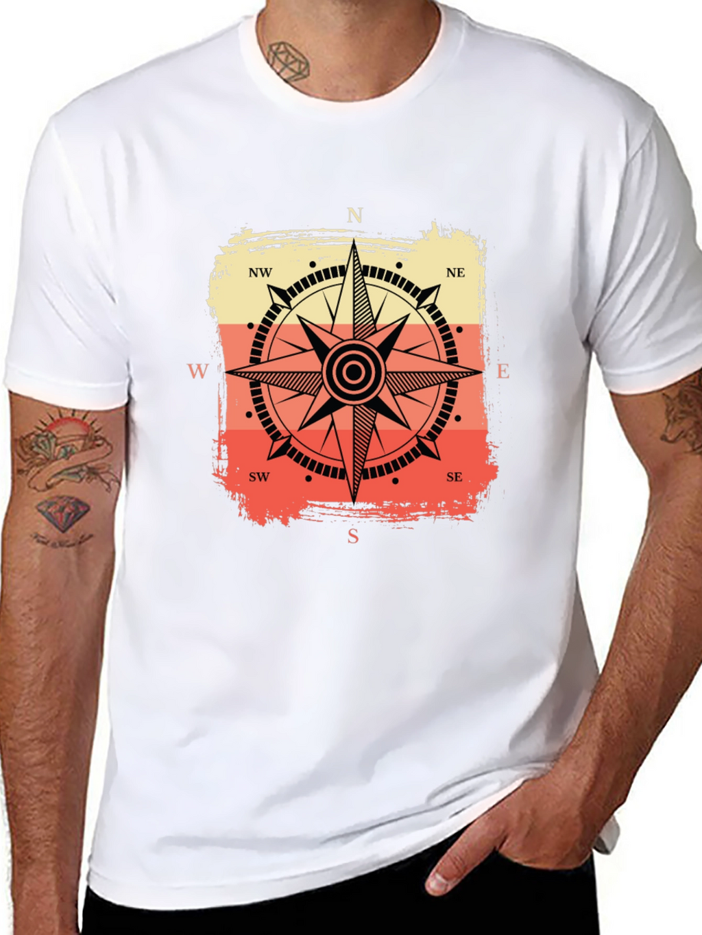 Compass Graphic Tee - Retro Nautical Style