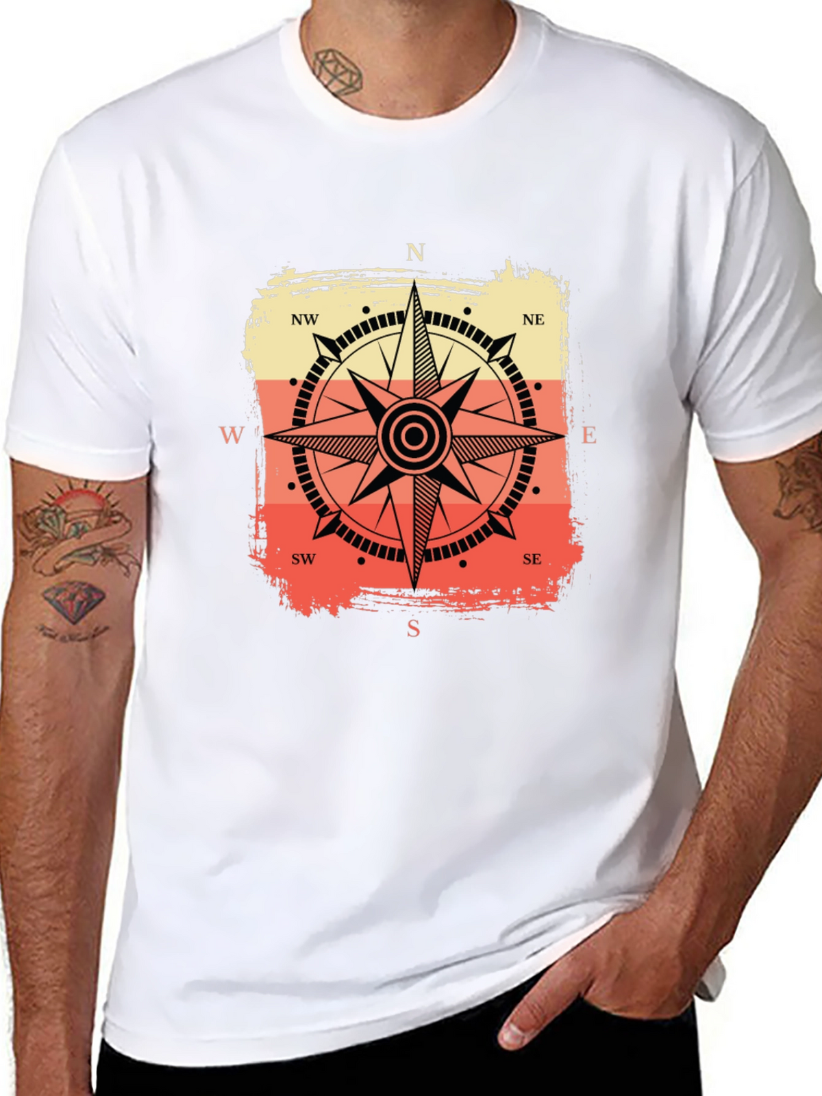 Compass Graphic Tee - Retro Nautical Style