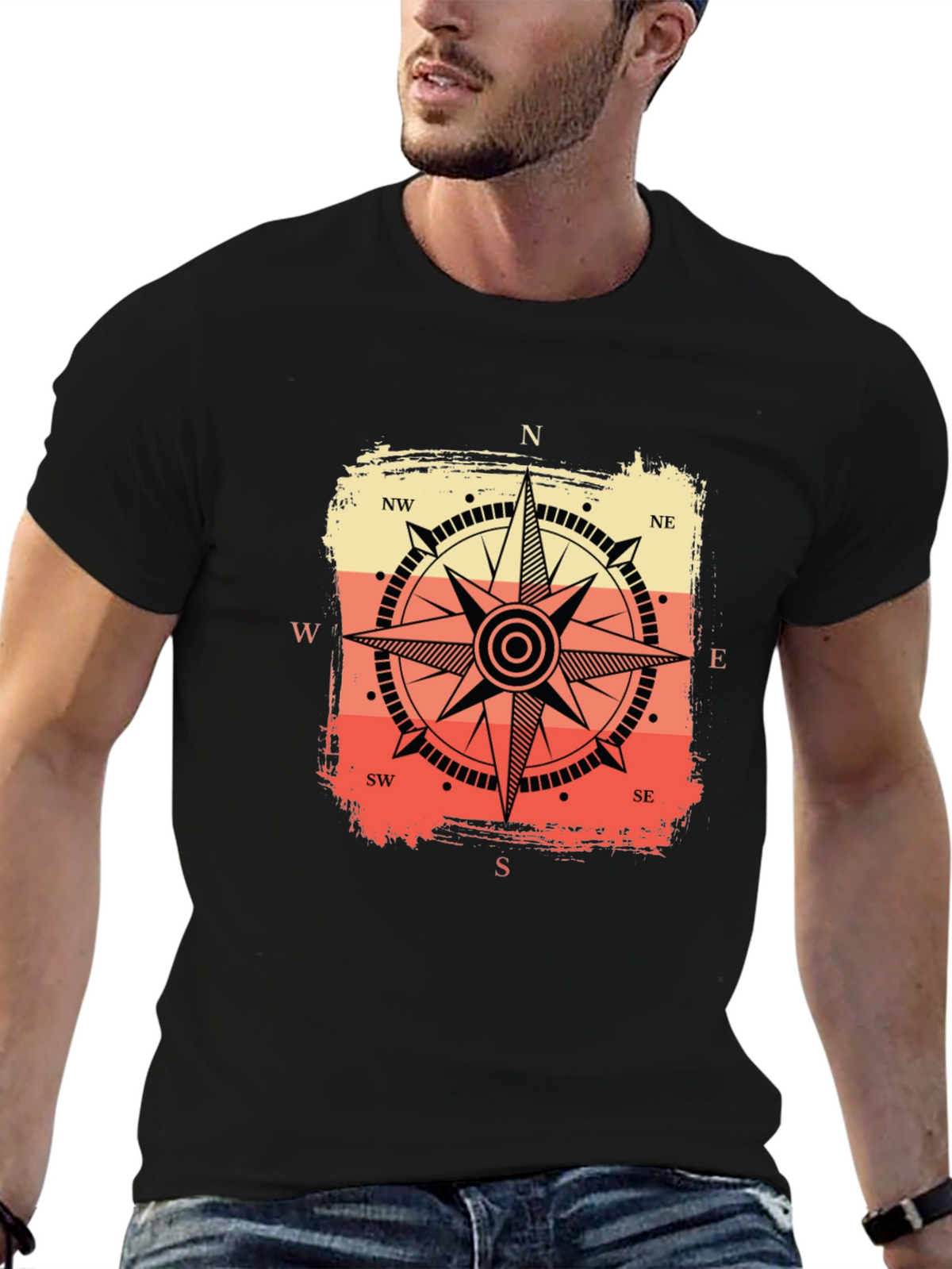 Compass Graphic Tee - Retro Nautical Style