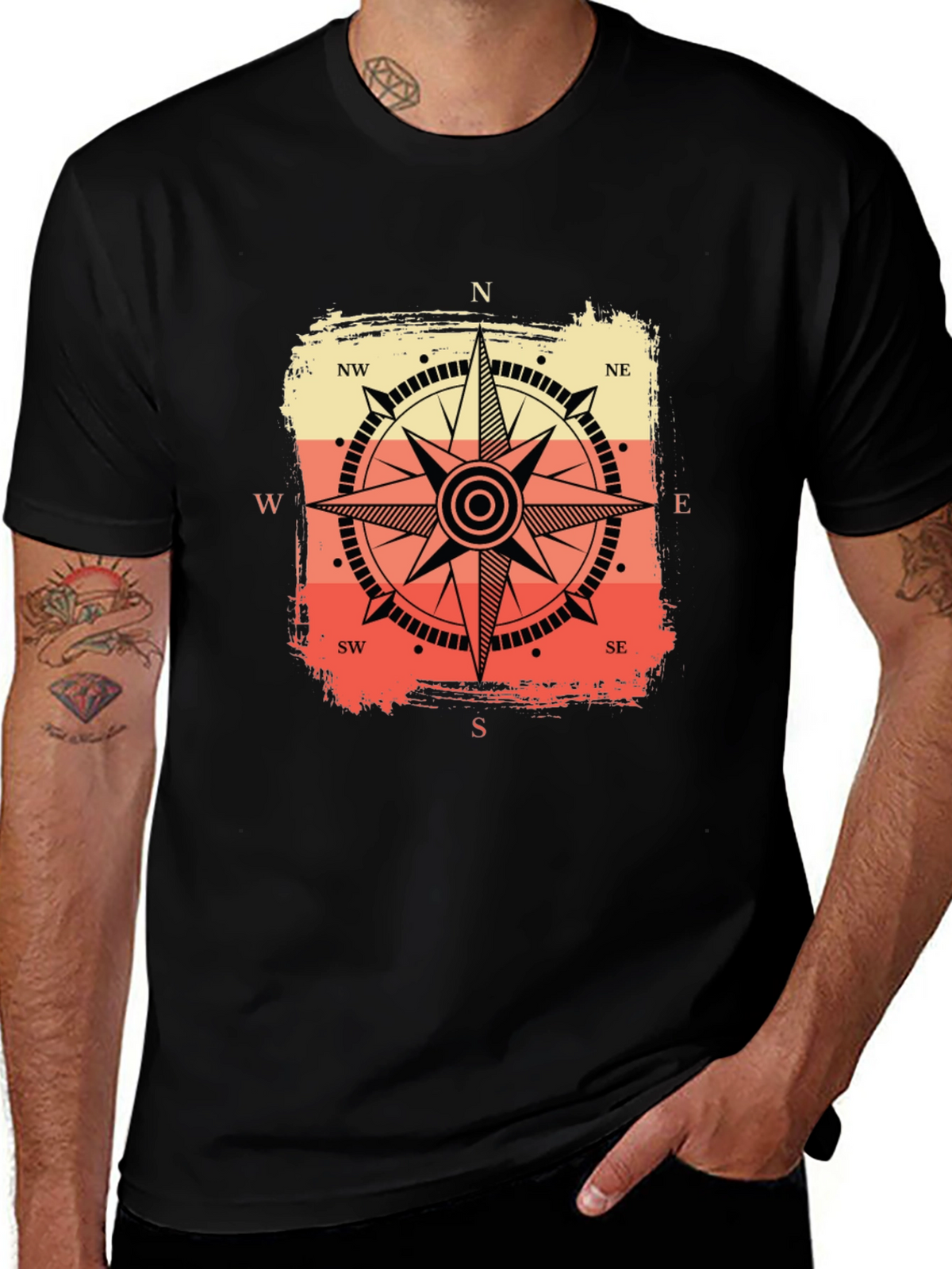 Compass Graphic Tee - Retro Nautical Style