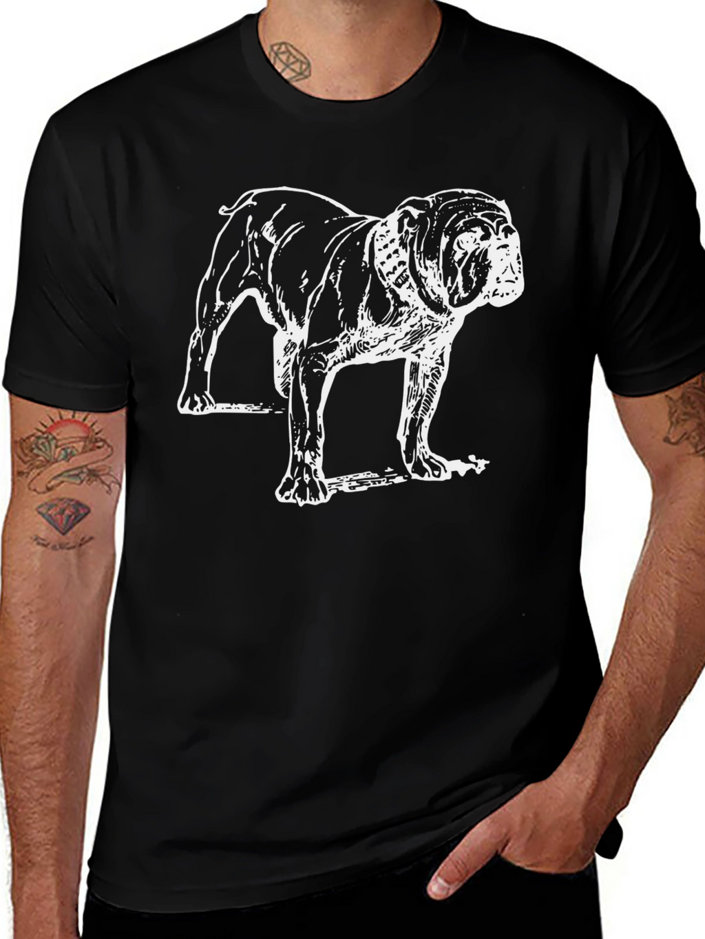 Bulldog Graphic Tee - Mens Black T-Shirt