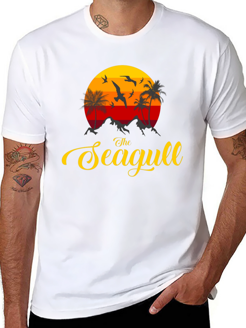 The Seagull Graphic Print Tee - Coastal Vibes