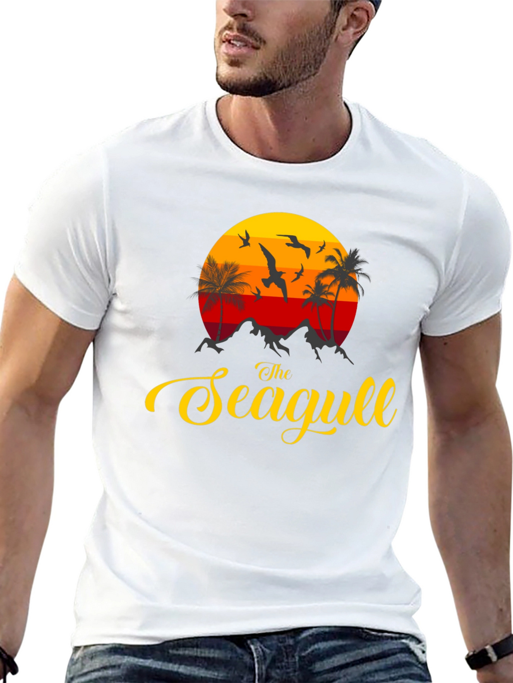 The Seagull Graphic Print Tee - Coastal Vibes