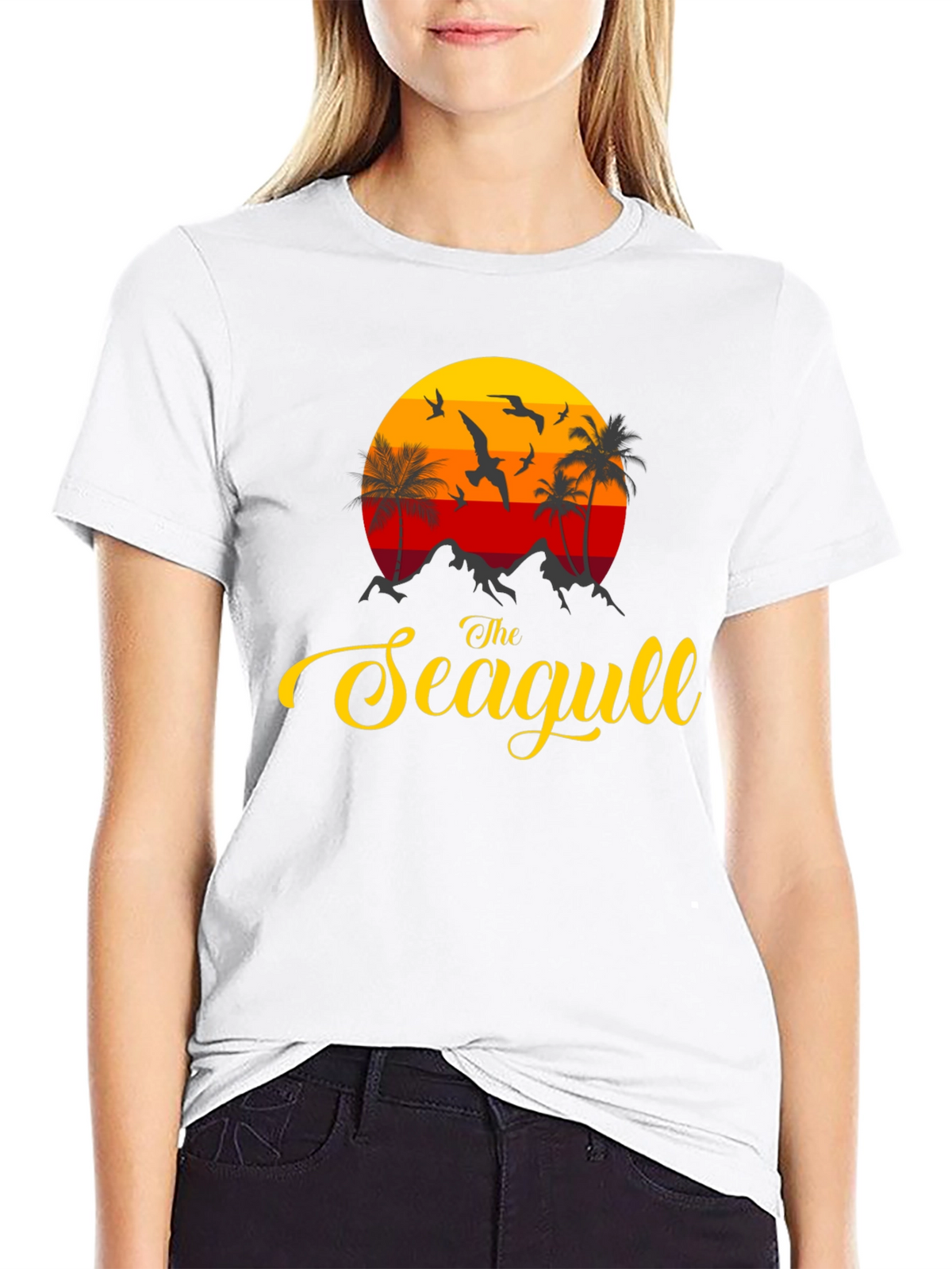 The Seagull Graphic Print Tee - Coastal Vibes