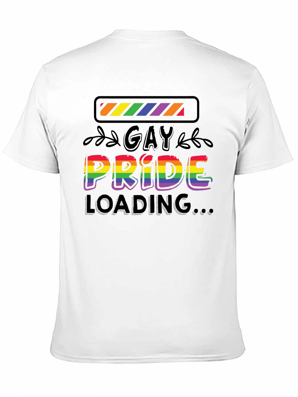 Gay Pride Loading T-Shirt - Black Cotton Blend Tee