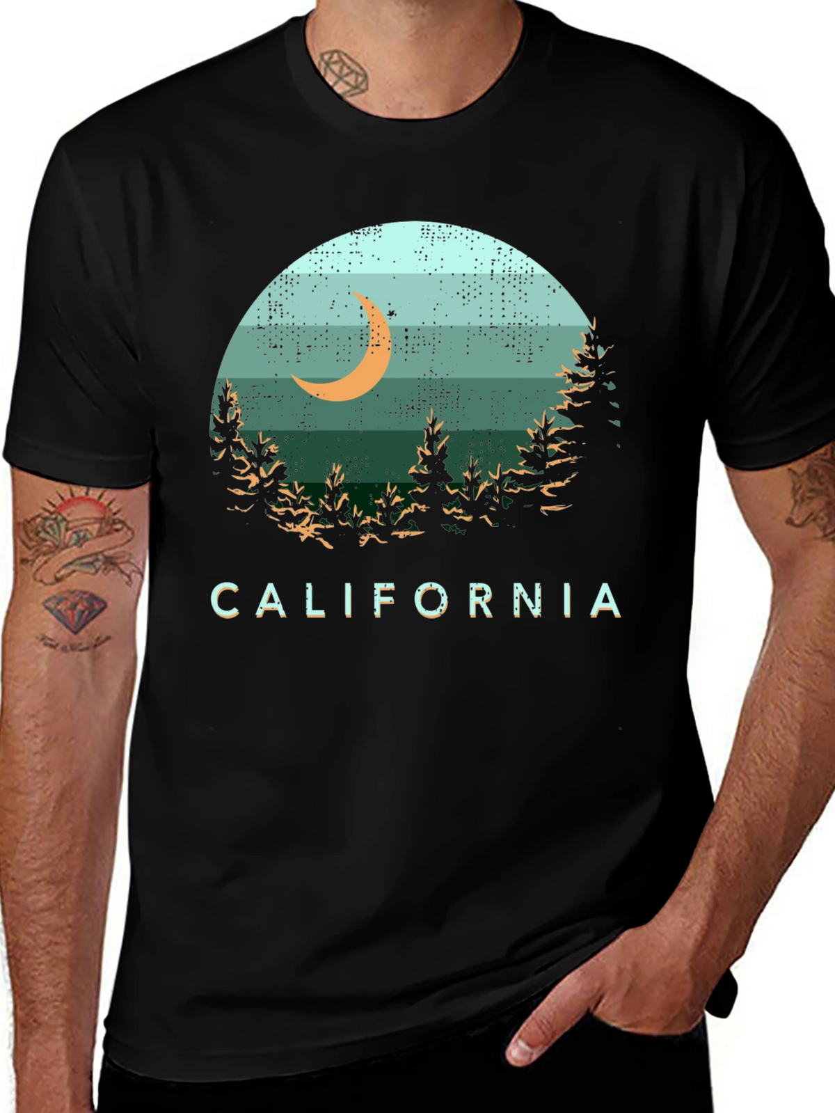 California Night Scene Graphic Tee