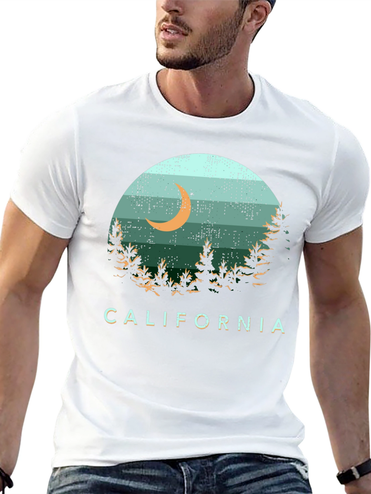 California Night Scene Graphic Tee