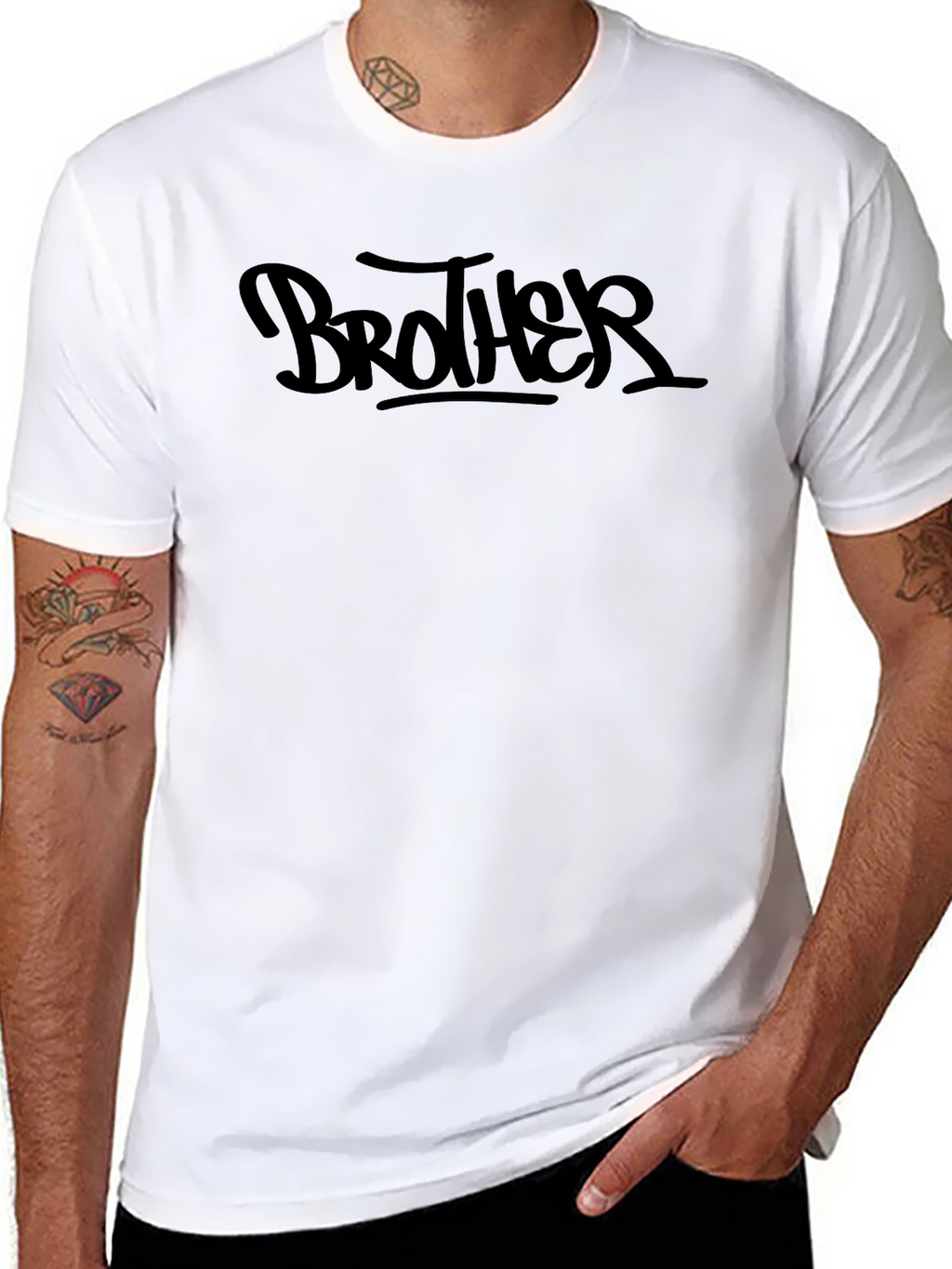 Brother Graphic T-Shirt - Trendy Black Tee