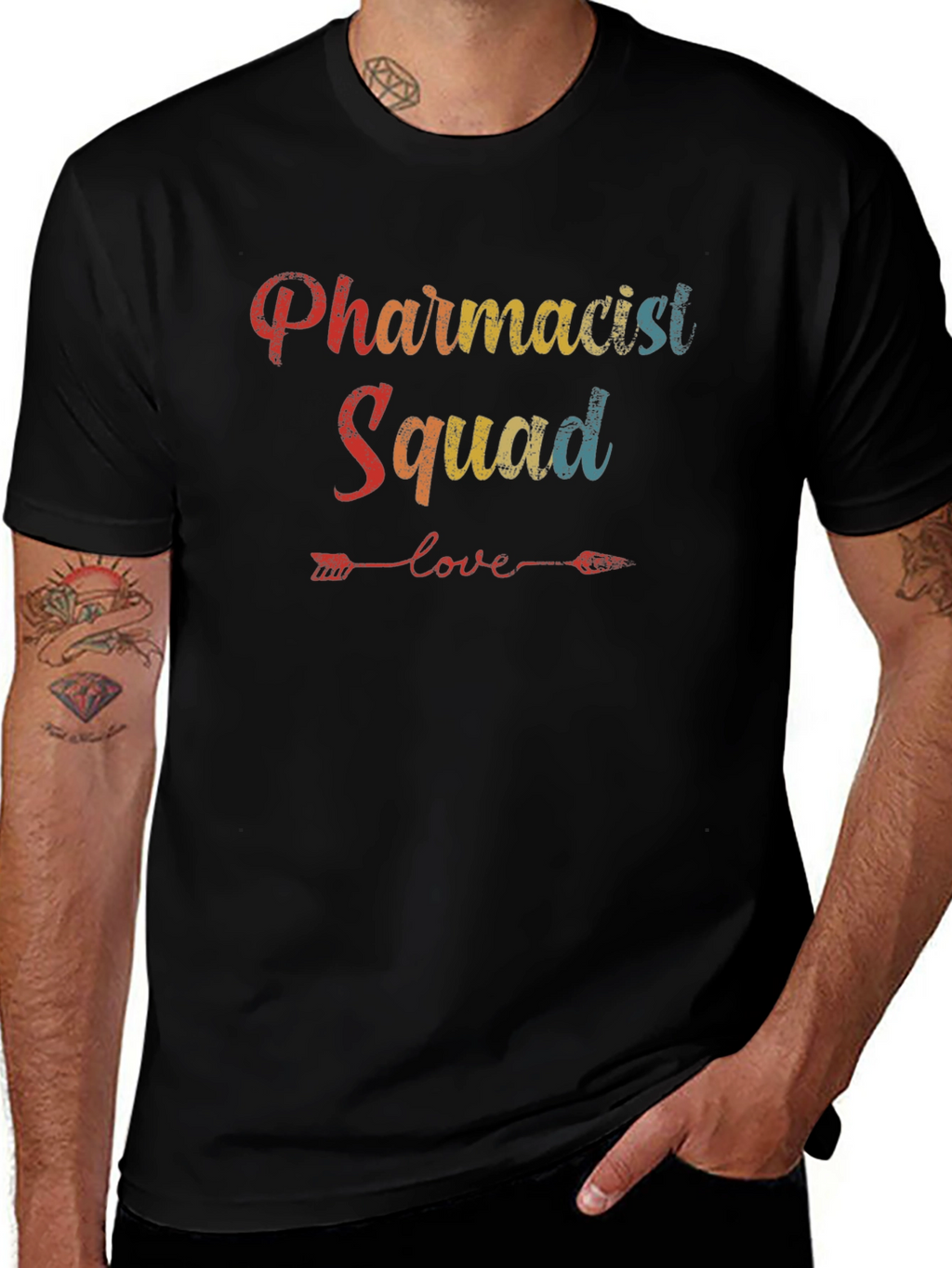 Pharmacist Squad Retro Graphic T-Shirt