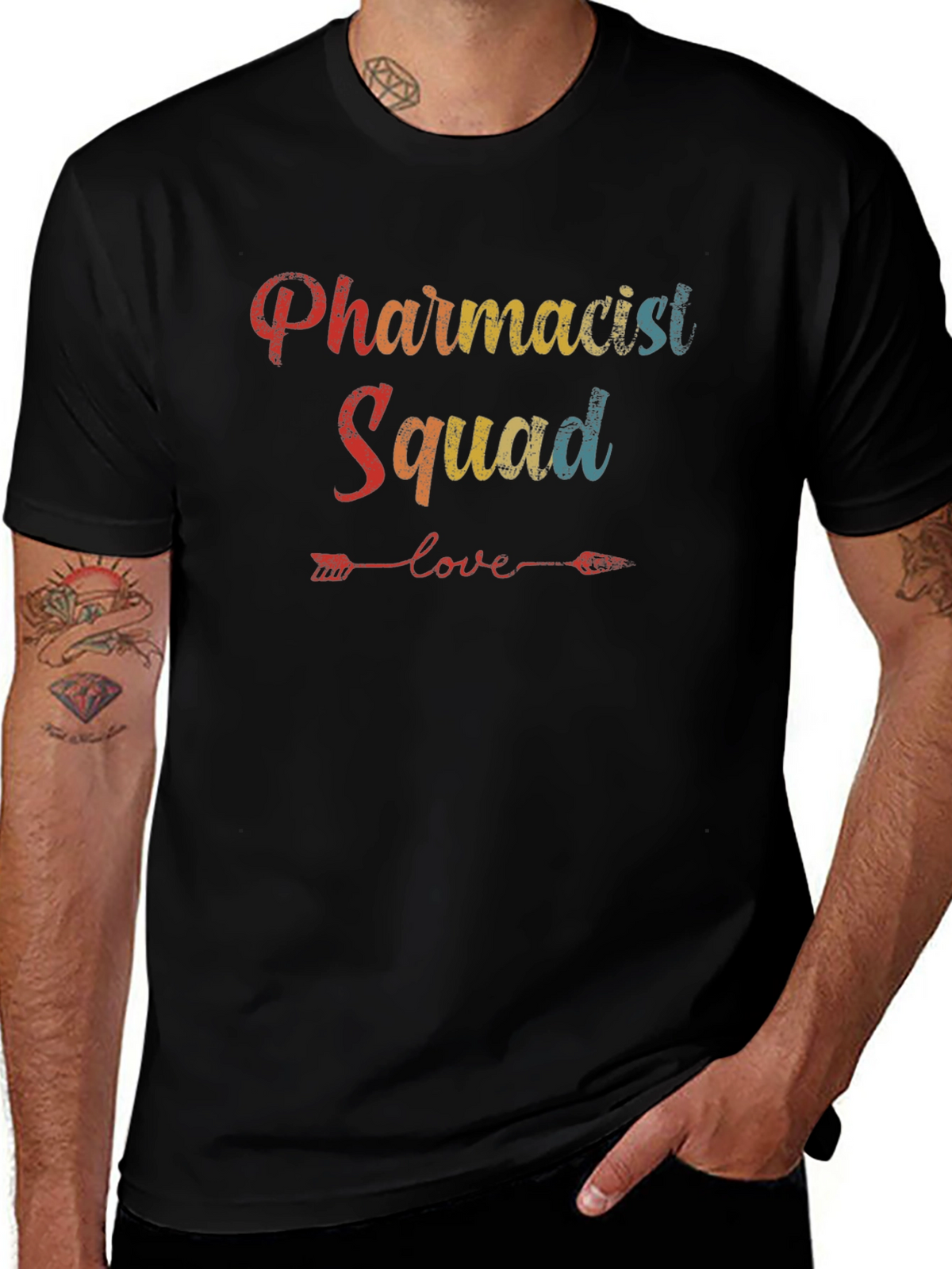 Pharmacist Squad Retro Graphic T-Shirt