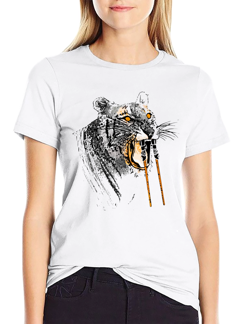 Tiger Graphic Tee - Mens Black T-Shirt