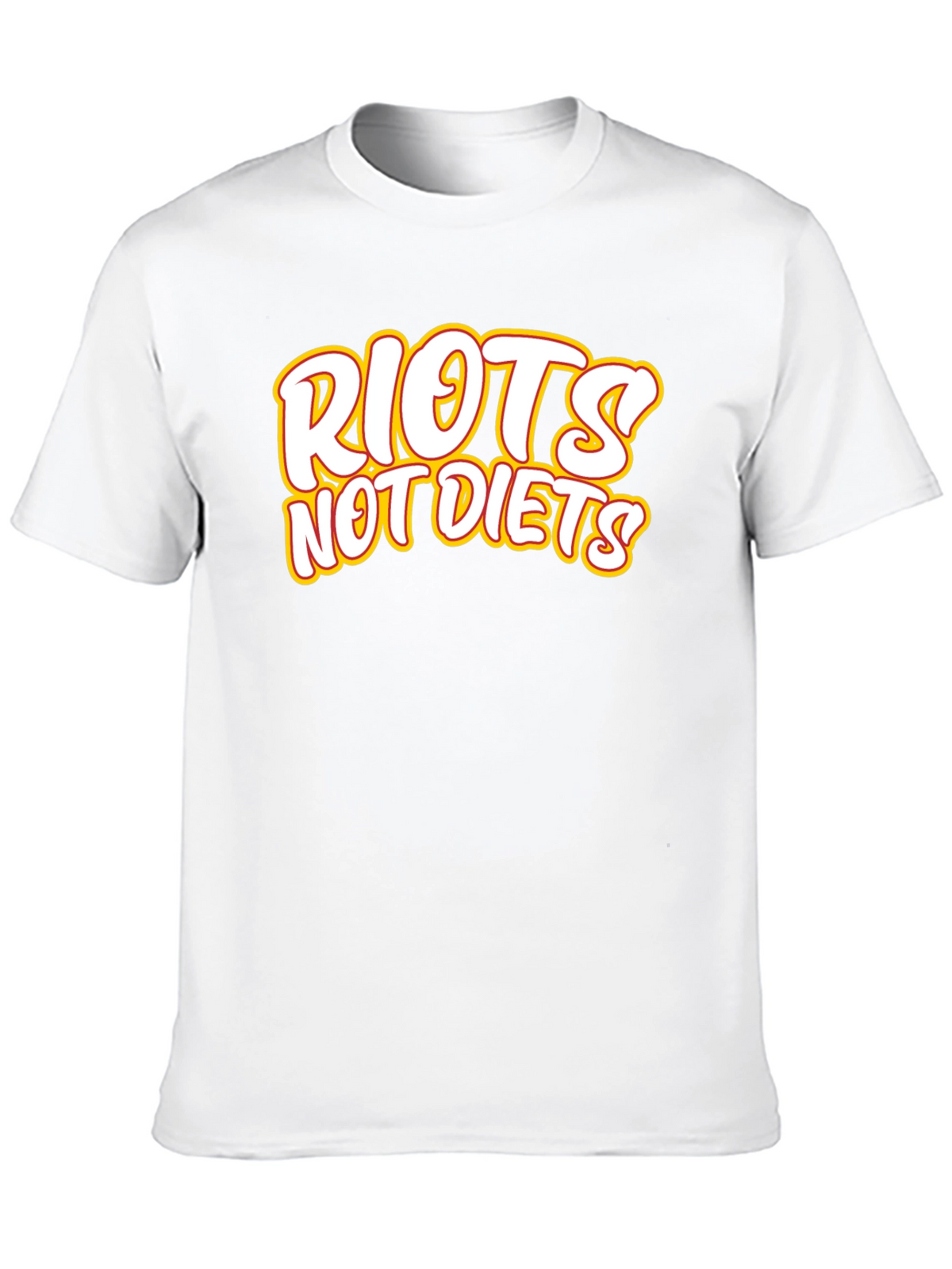 Riots Not Diets Black Graphic Tee - Slogan T-Shirt