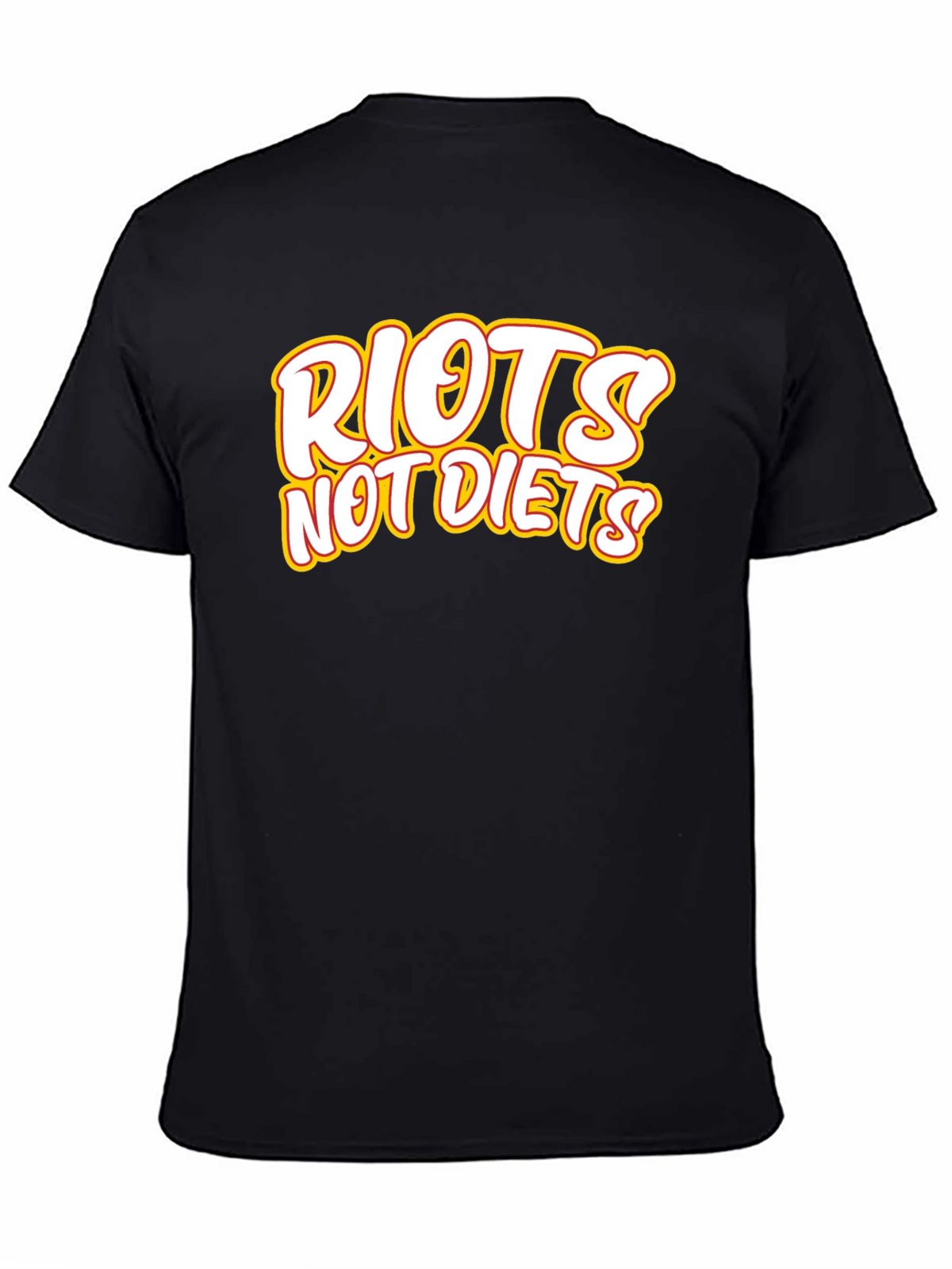 Riots Not Diets Black Graphic Tee - Slogan T-Shirt