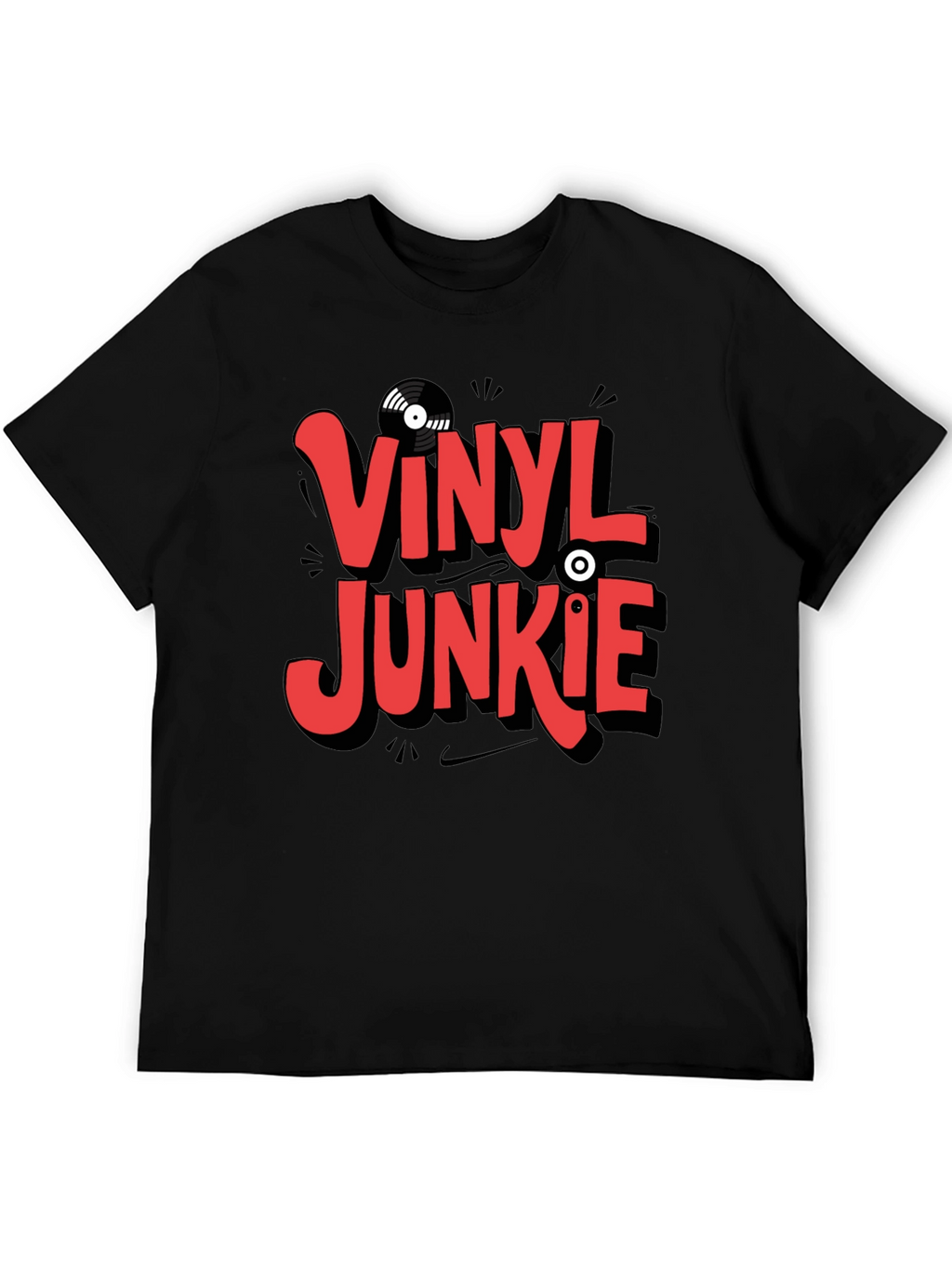 Vinyl Junkie Graphic T-Shirt - Black