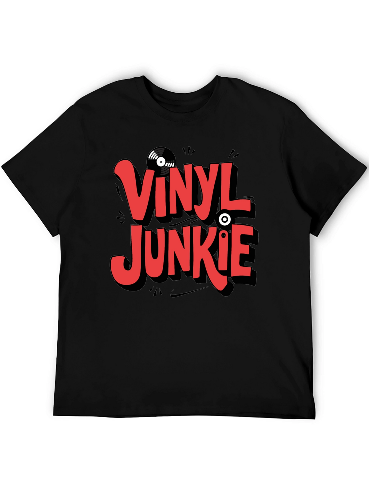 Vinyl Junkie Graphic T-Shirt - Black
