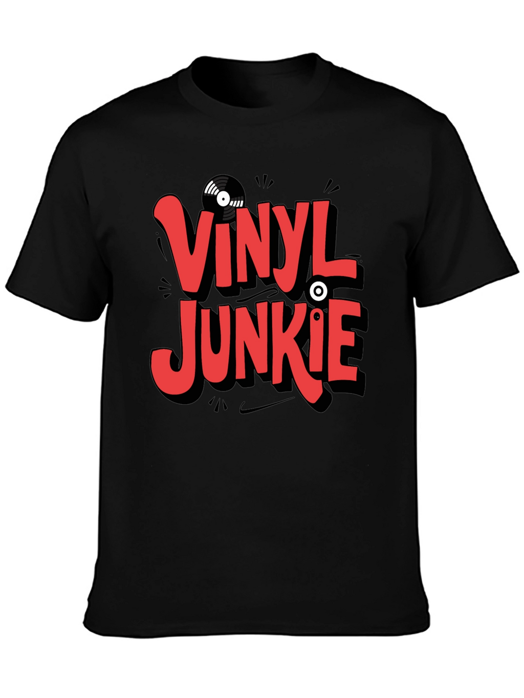 Vinyl Junkie Graphic T-Shirt - Black