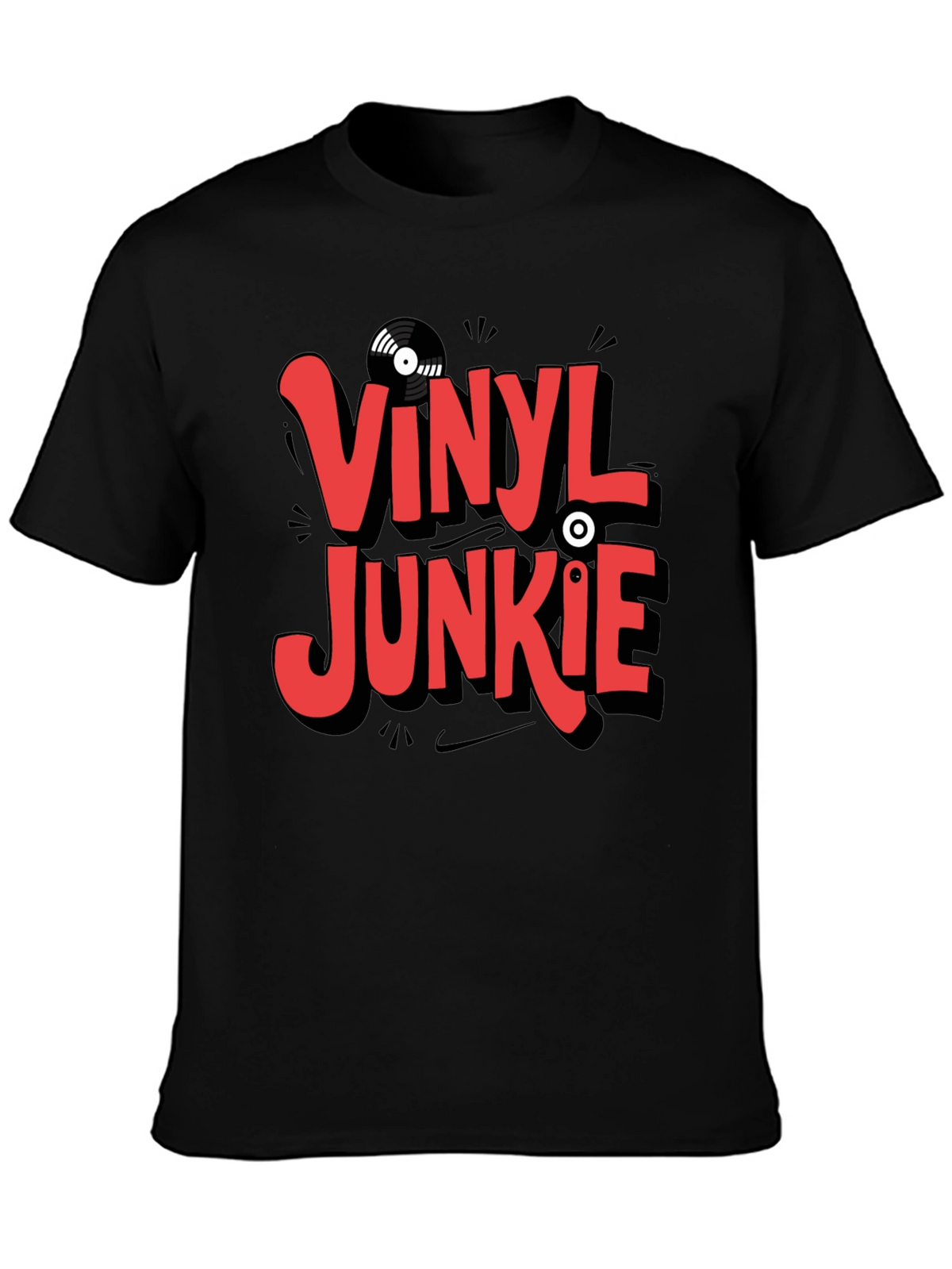 Vinyl Junkie Graphic T-Shirt - Black