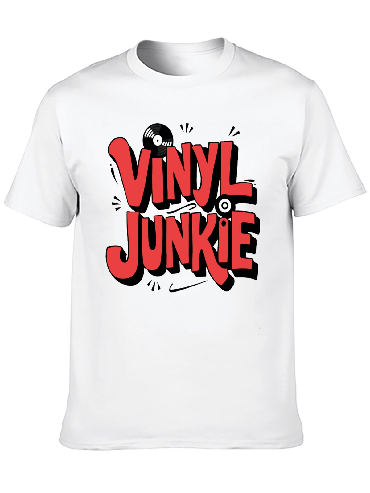 Vinyl Junkie Graphic T-Shirt - Black
