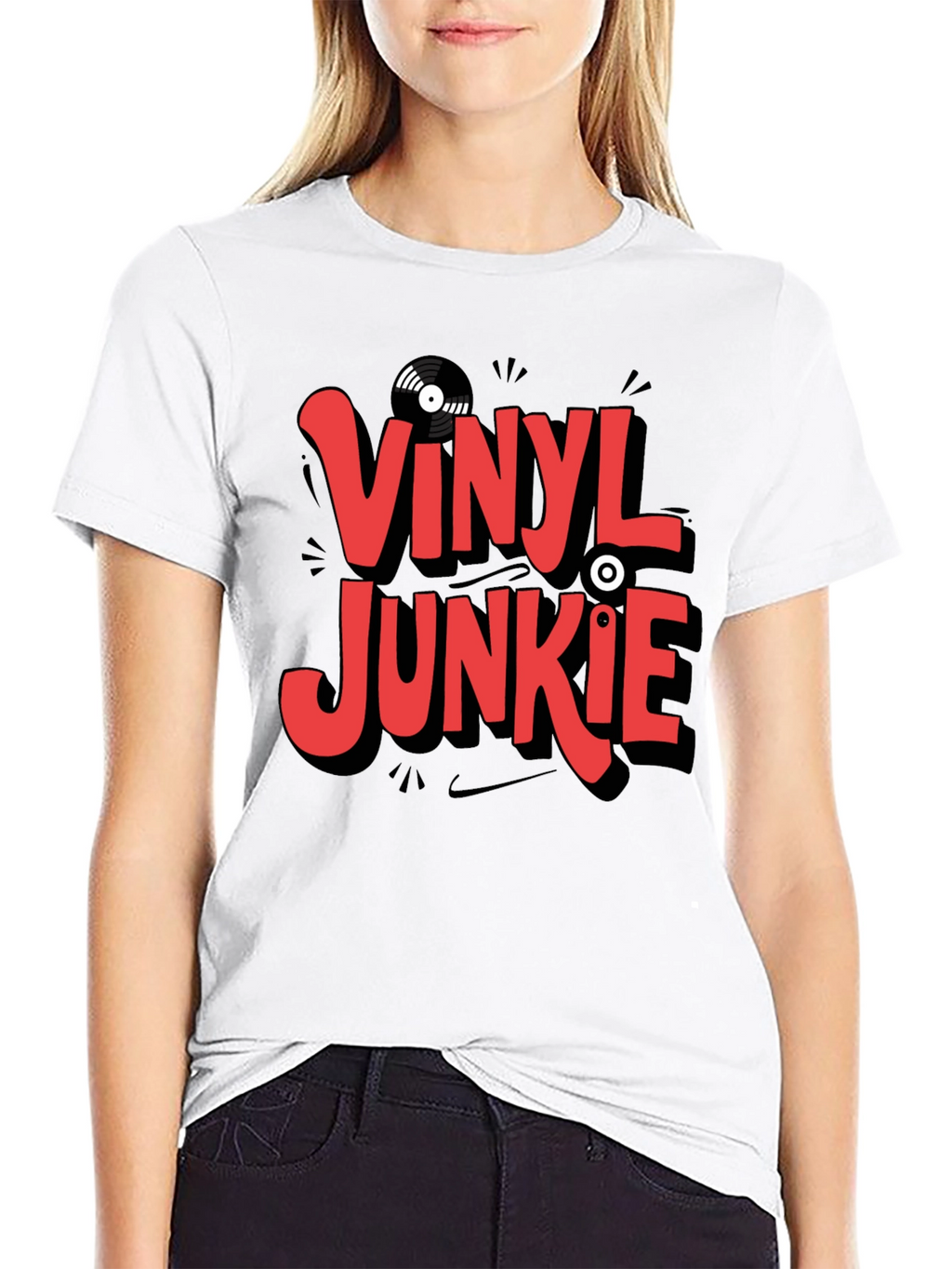 Vinyl Junkie Graphic T-Shirt - Black
