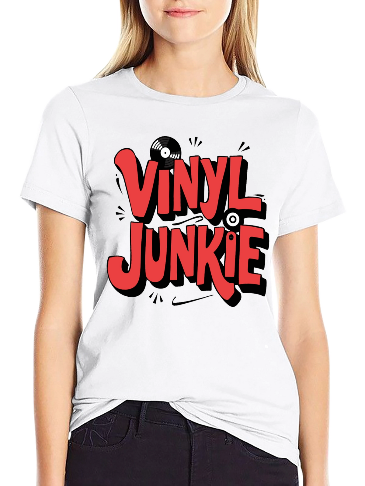 Vinyl Junkie Graphic T-Shirt - Black