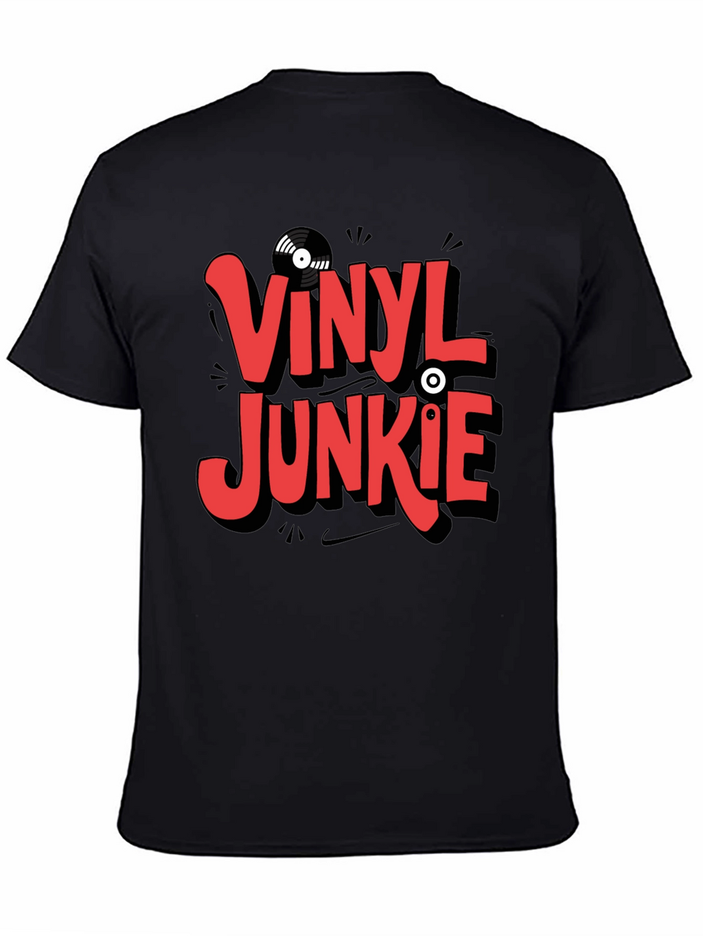 Vinyl Junkie Graphic T-Shirt - Black
