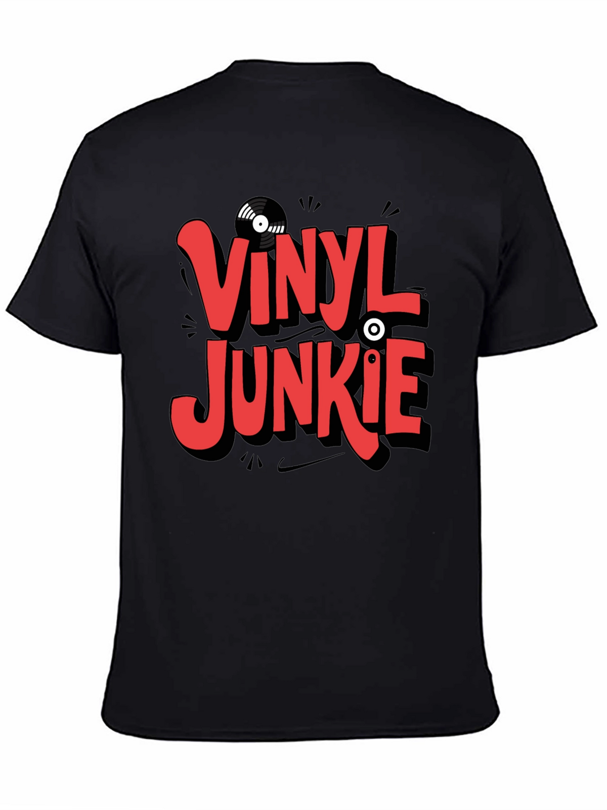 Vinyl Junkie Graphic T-Shirt - Black