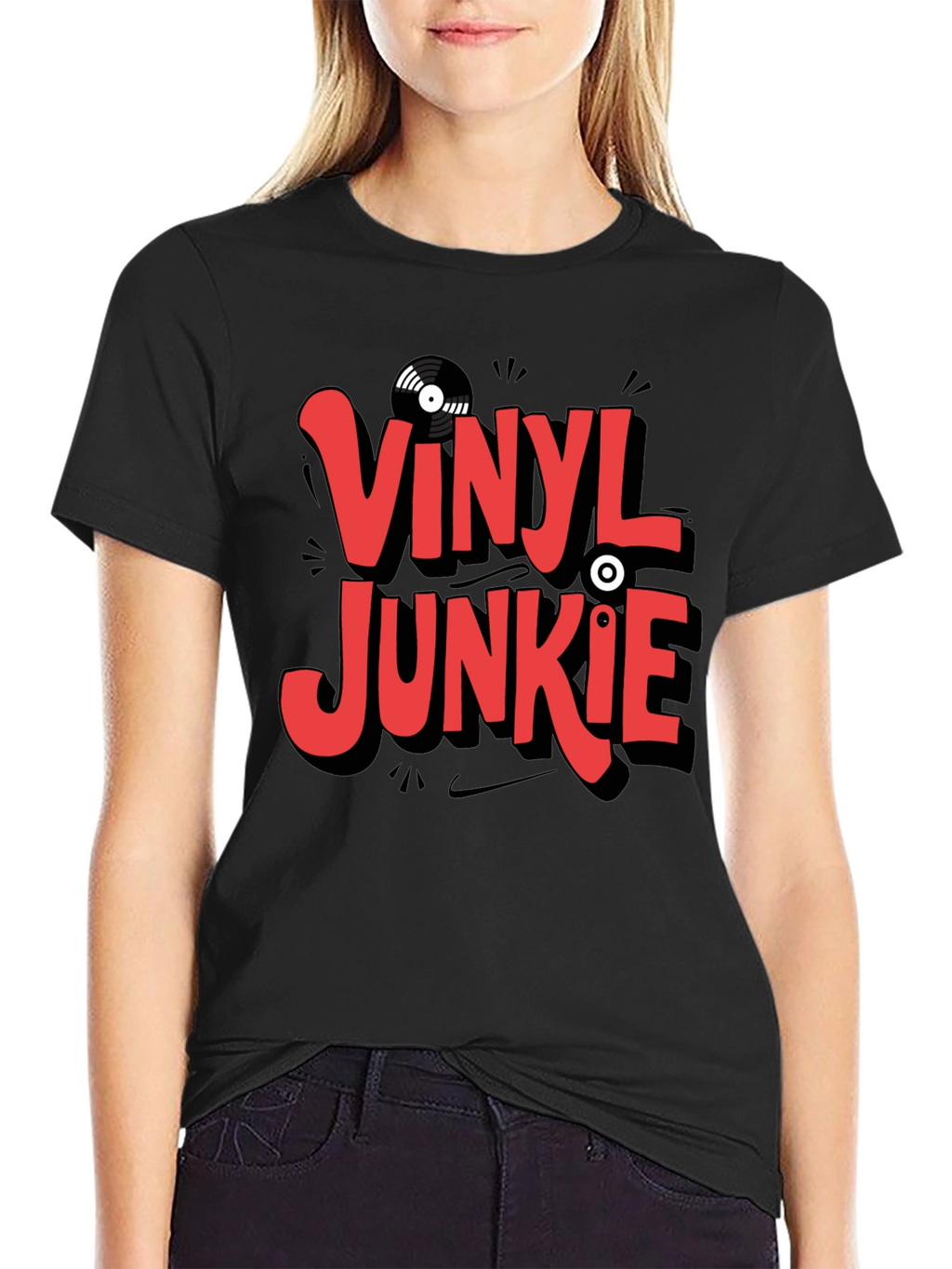 Vinyl Junkie Graphic T-Shirt - Black