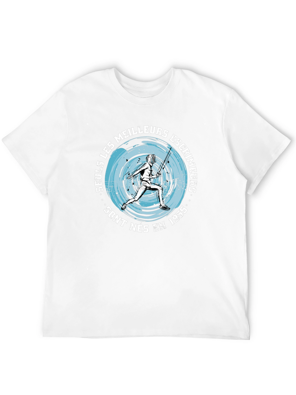Mens Black T-Shirt with Fencing Graphic