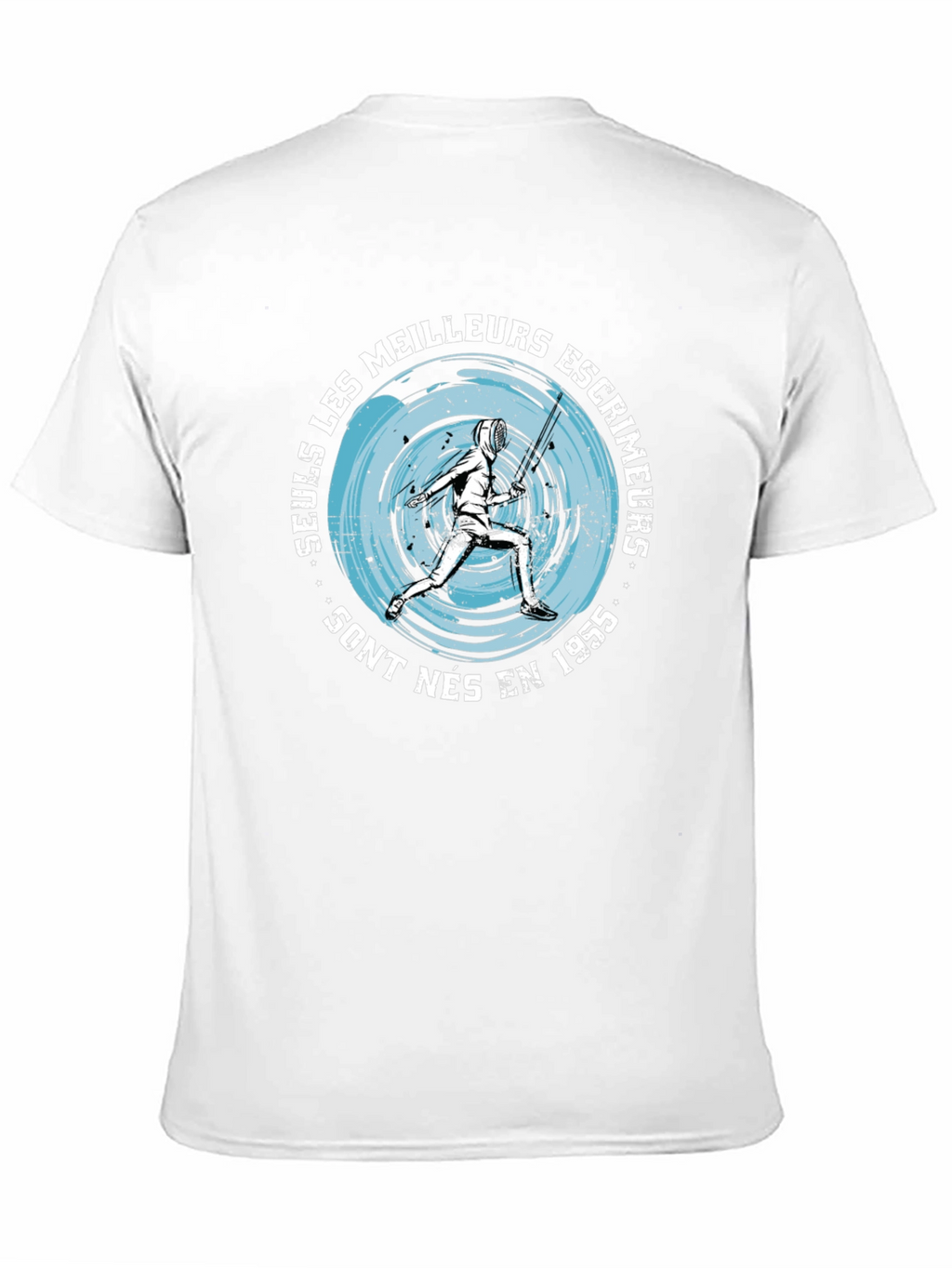 Mens Black T-Shirt with Fencing Graphic