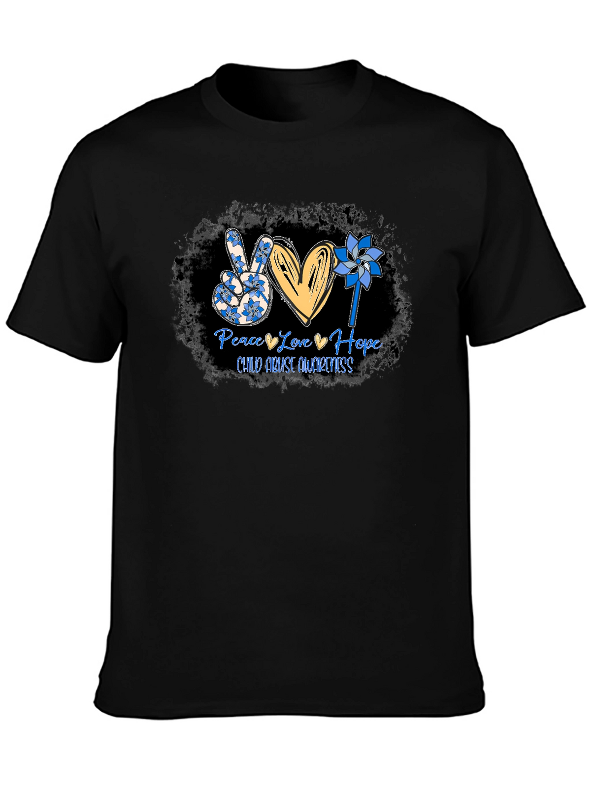 Peace Love Hope Child Abuse Awareness T-Shirt