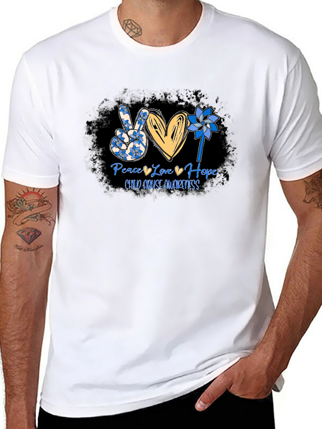 Peace Love Hope Child Abuse Awareness T-Shirt