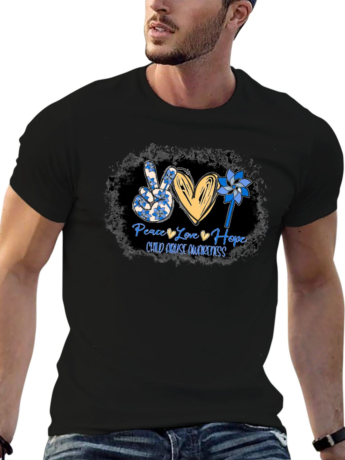 Peace Love Hope Child Abuse Awareness T-Shirt