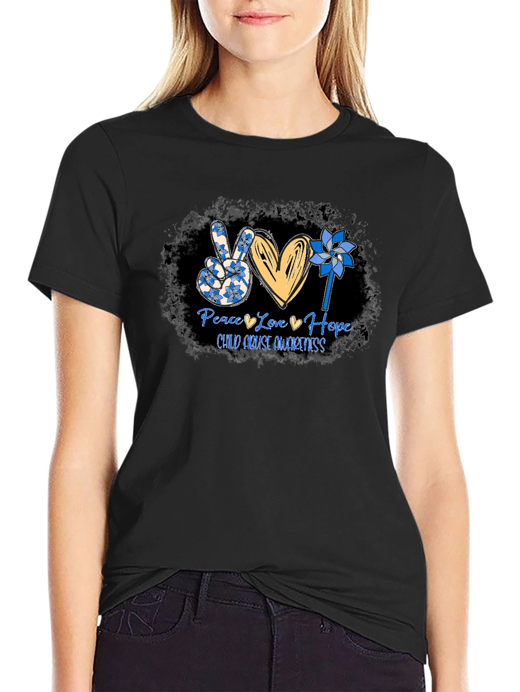 Peace Love Hope Child Abuse Awareness T-Shirt