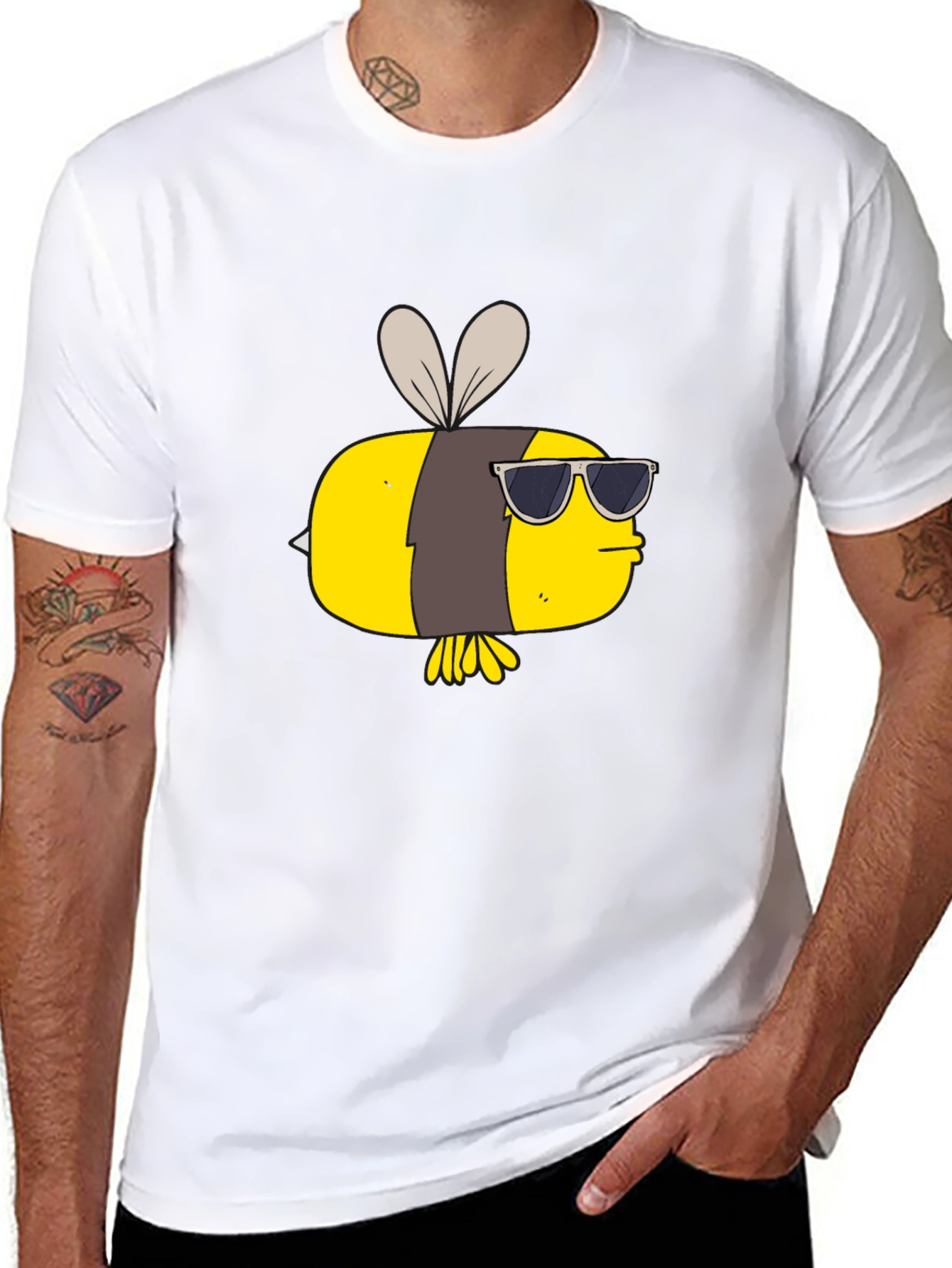 Cool Bee Graphic Tee - Black Cotton T-Shirt