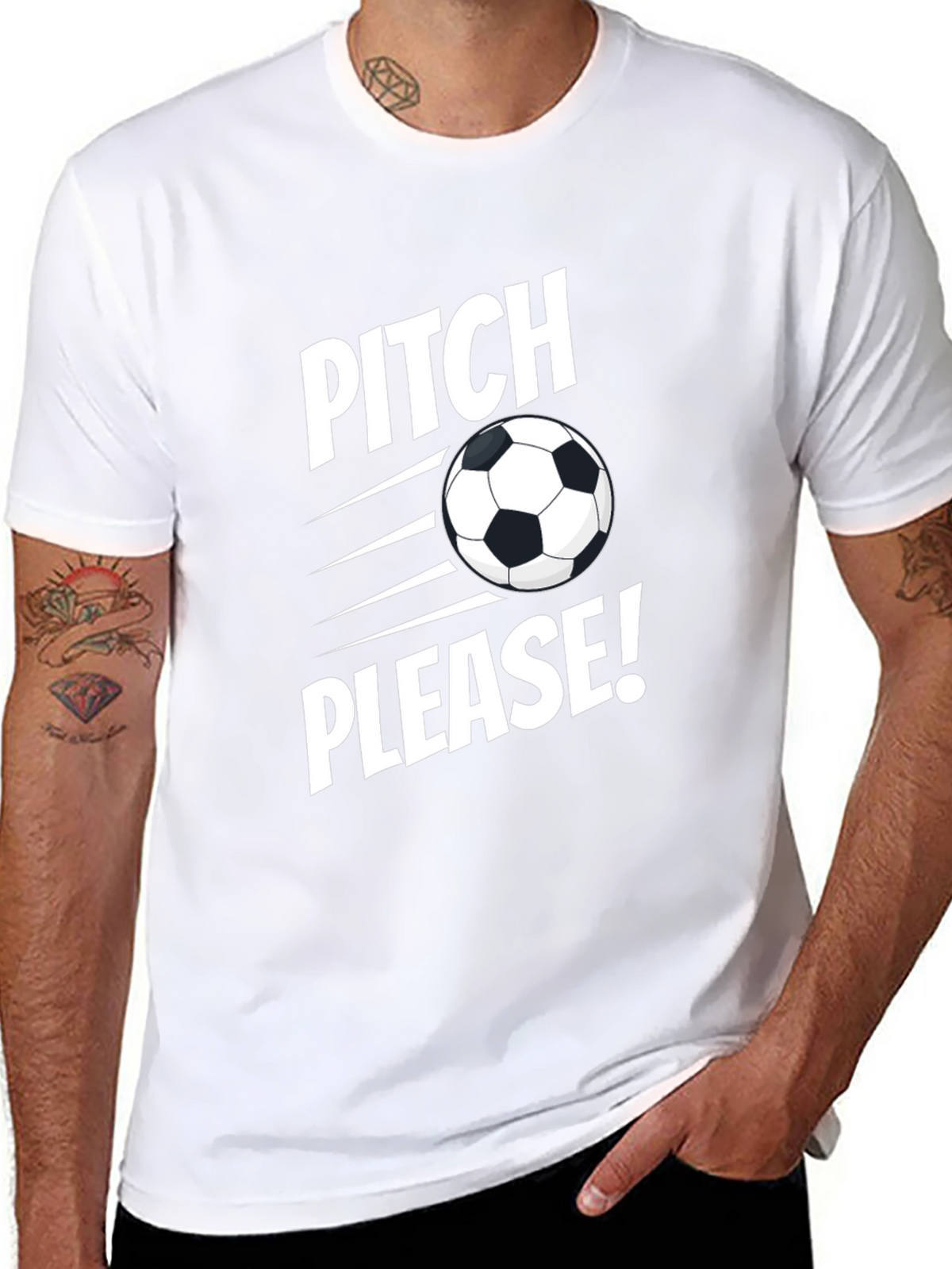 Pitch Please Soccer Graphic Tee - Black Cotton Shirt