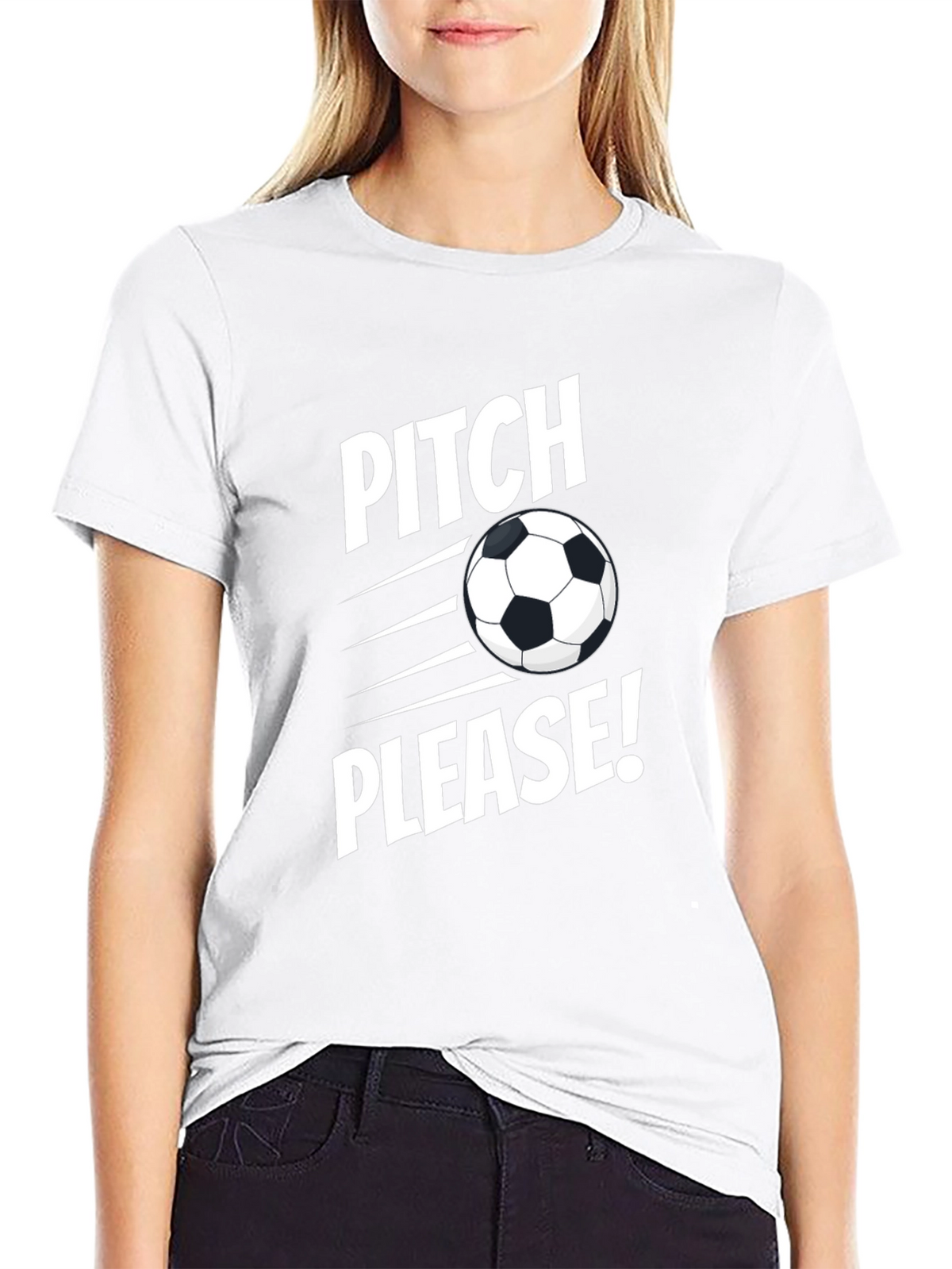 Pitch Please Soccer Graphic Tee - Black Cotton Shirt