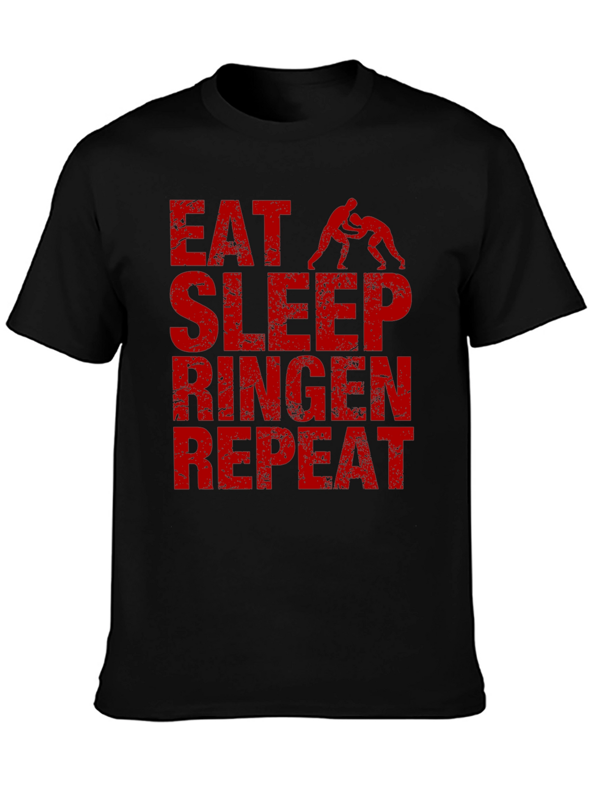 Eat Sleep Ringen Repeat Black T-Shirt