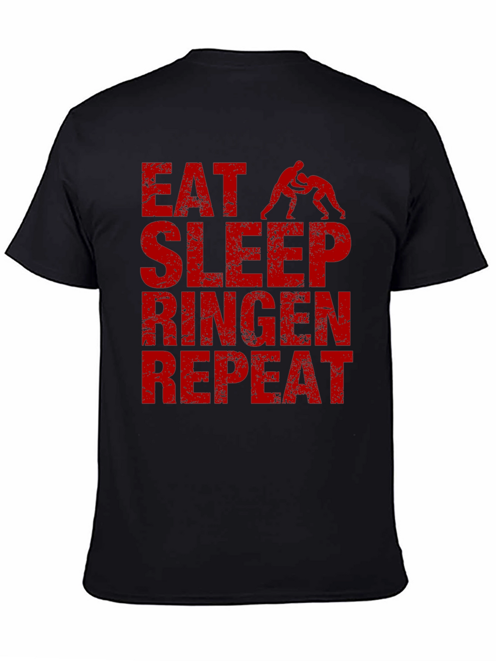 Eat Sleep Ringen Repeat Black T-Shirt
