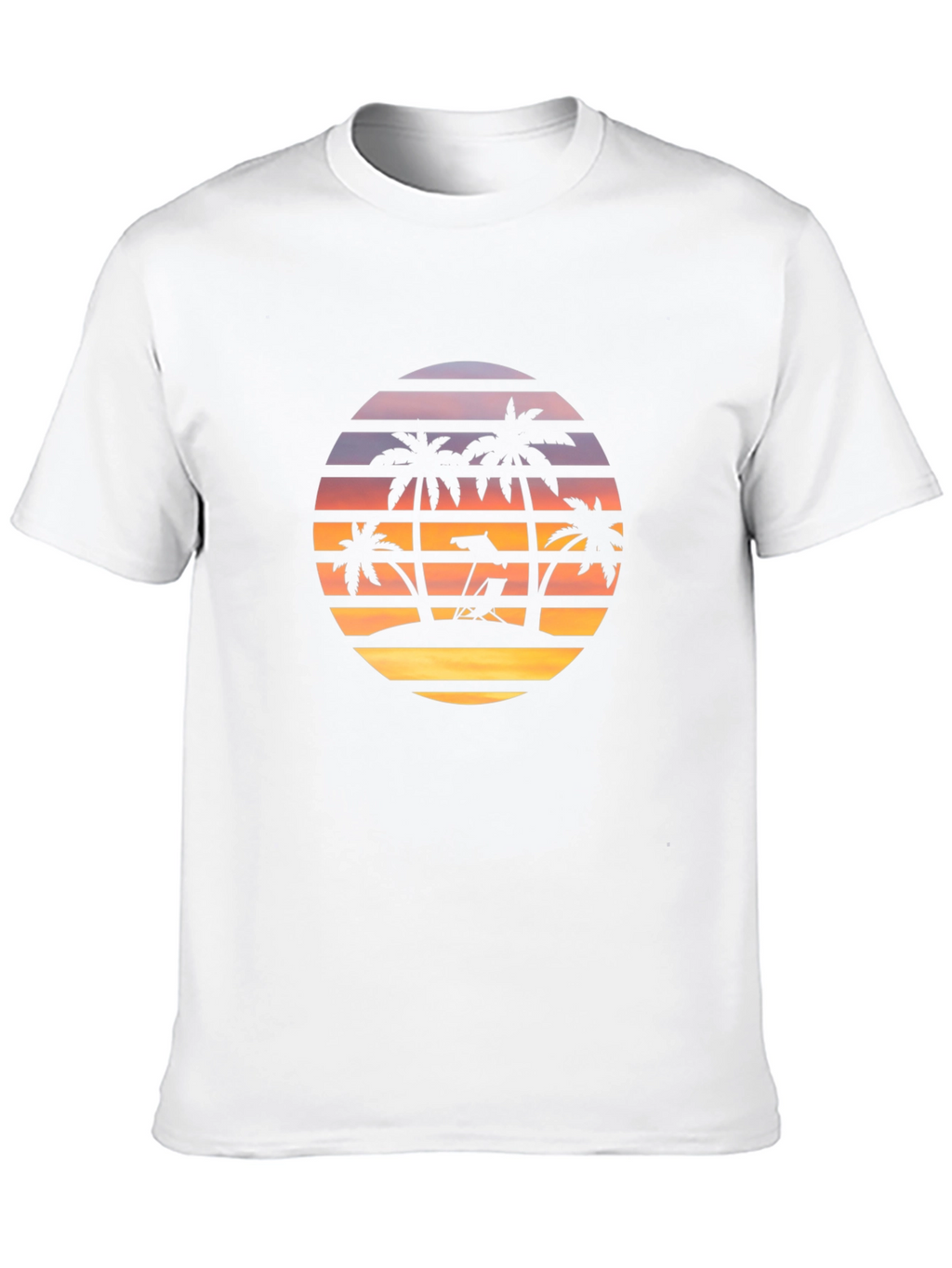Sunset Beach Palm Tree Graphic T-Shirt