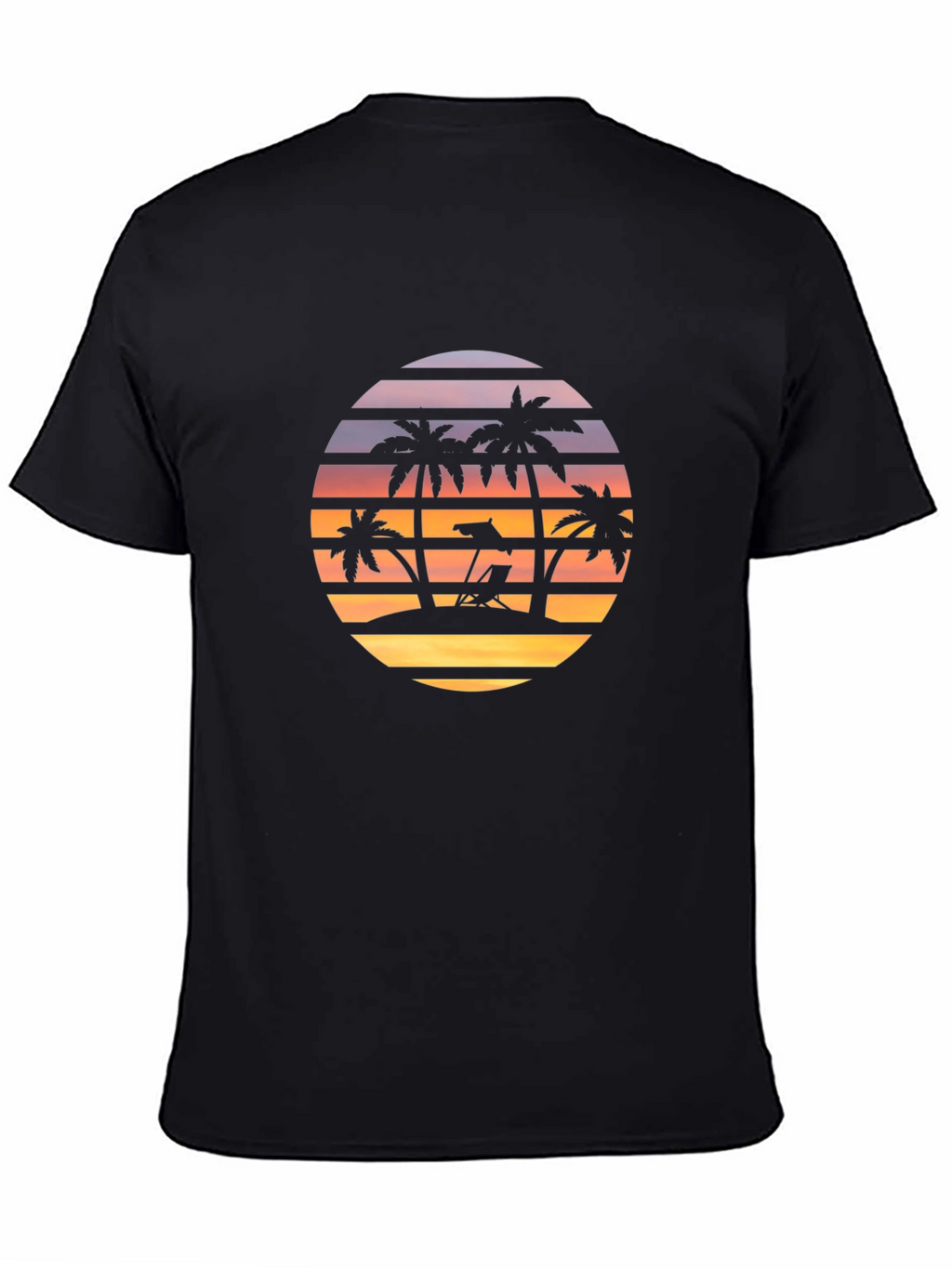 Sunset Beach Palm Tree Graphic T-Shirt