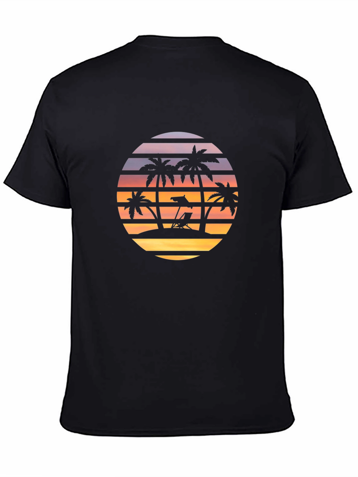 Sunset Beach Palm Tree Graphic T-Shirt