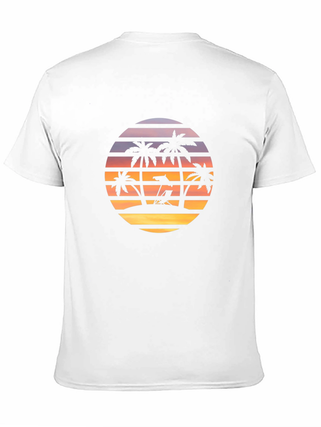 Sunset Beach Palm Tree Graphic T-Shirt