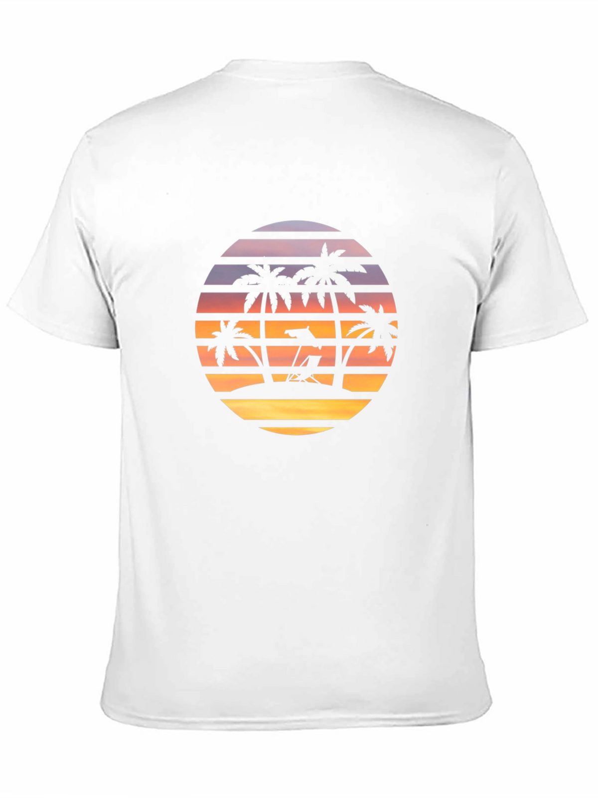 Sunset Beach Palm Tree Graphic T-Shirt