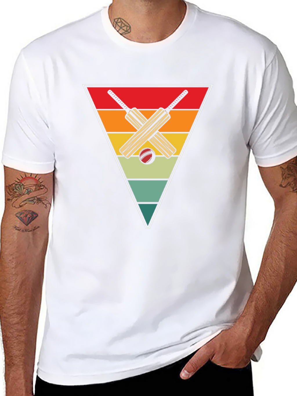 Retro Cricket Bats Graphic Tee